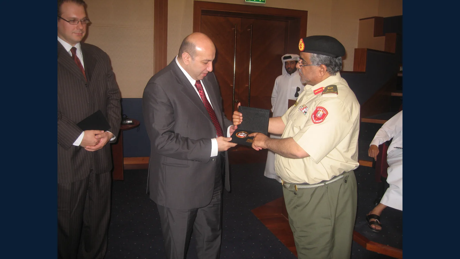 Mr. Rashed Assouma receiving institutional recognition from the United Arab Emirates Ministry of Defence.